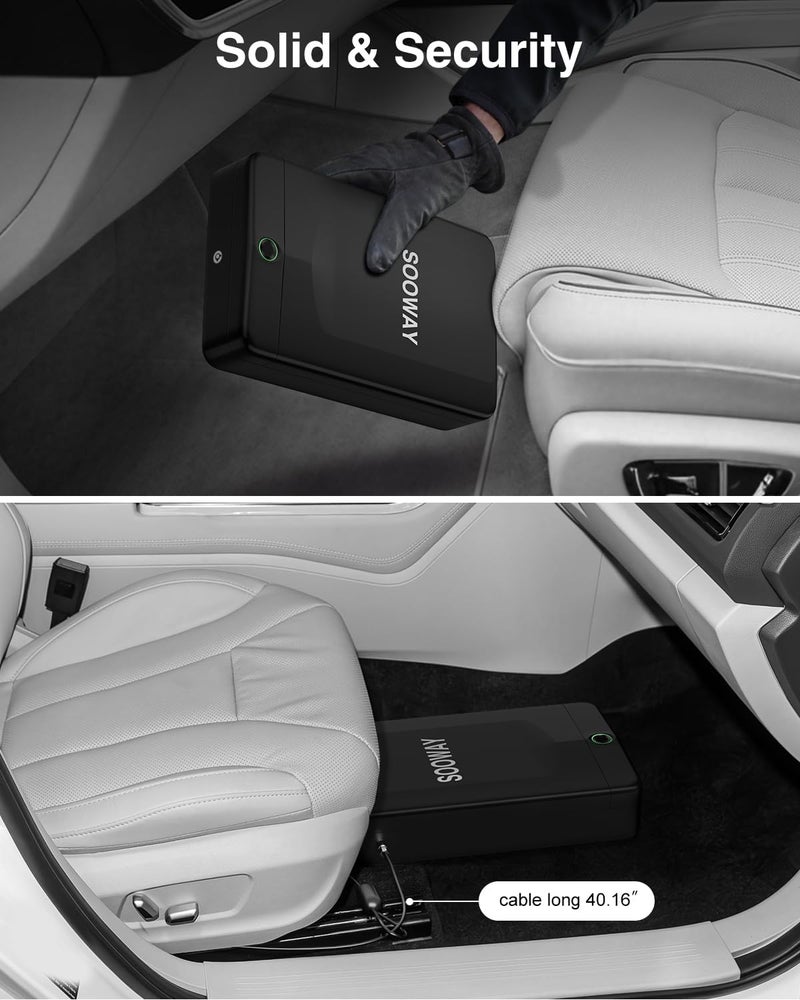 SOOWAY Gun Safe, Small Pistol Safe Biometric Gun Safe for Handgun, Portable Fingerprint Quick Access Gun Lock Box for Car Travel Nightstand Bedside - Image 4